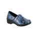 Wide Width Women's Lyndee Slip-Ons by Easy Works by Easy Street® in Blue Pop Patent (Size 8 W)
