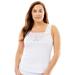 Plus Size Women's Silky Lace-Trimmed Camisole by Comfort Choice in White (Size L) Full Slip