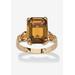 Women's Yellow Gold Plated Simulated Birthstone Ring by PalmBeach Jewelry in November (Size 7)