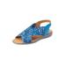 Wide Width Women's The Celestia Sling Sandal by Comfortview in Blue Tie Dye (Size 7 W)