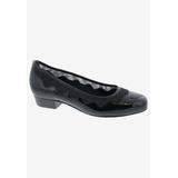 Wide Width Women's Tootsie Kitten Heel Pump by Ros Hommerson in Black Patent (Size 8 W)