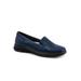 Wide Width Women's Universal Loafer by Trotters in Navy Mini Dot (Size 12 W)