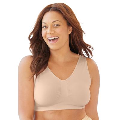 Plus Size Women's Wireless Seamless Bra by Secret Solutions in Nude (Size M)