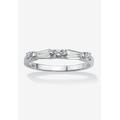 Women's Sterling Silver Round Wedding Band Ring Cubic Zirconia (1 Cttw Tdw) by PalmBeach Jewelry in Cubic Zirconia (Size 5)