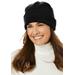 Plus Size Women's Cuffed Fleece Hat by Accessories For All in Black