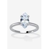 Women's 2.0 Tcw Marquise Cubic Zirconia Silvertone Solitaire Engagement Ring by PalmBeach Jewelry in Cubic Zirconia (Size 7)