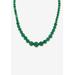 Women's Graduated Round Genuine Green Jade Necklace 18" Jewelry by PalmBeach Jewelry in Jade