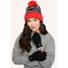 Women's Disney Adult Minnie Mouse Knit Beanie Hat & Texting Gloves Red Gray 2-Pc Set by Disney in Red