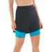 Plus Size Women's Colorblock Swim Boardshort by Swim 365 in Black Blue Sea (Size 20)