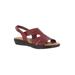 Extra Wide Width Women's Bolt Sandals by Easy Street® in Red (Size 9 WW)