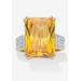 Women's Yellow Gold Plated 21 3/8Ct Tdw Emerald Cut Yellow Cz Ring Jewelry by PalmBeach Jewelry in Cubic Zirconia (Size 6)