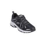 Wide Width Women's The Hillcrest Walking Trail Sneaker by Skechers in Black Wide (Size 10 W)