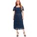Plus Size Women's Square-Neck Lace Jessica Dress by June+Vie in Navy (Size 14/16)
