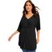 Plus Size Women's Twist-Front Tunic by June+Vie in Black (Size 10/12)