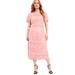 Plus Size Women's Square-Neck Lace Jessica Dress by June+Vie in Soft Blush (Size 30/32)