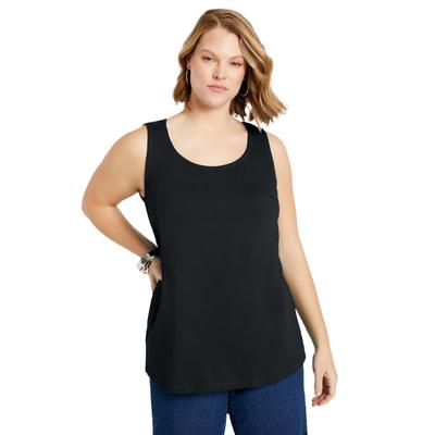 Plus Size Women's Scoopneck One + Only Tank Top by June+Vie in Black (Size 14/16)