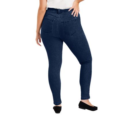 Plus Size Women's Curvie Fit Skinny Jeans by June+Vie in Dark Blue (Size 14 W)