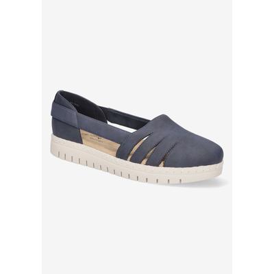 Extra Wide Width Women's Bugsy Flat by Easy Street in Navy (Size 10 WW)