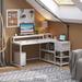L Shaped Desk with Drawer, Home Office Corner Desk with Storage Shelves and Monitor Stand, Rustic PC Desk for Small Space