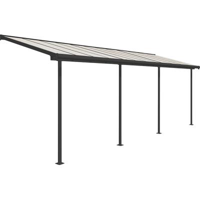 Terrassendach PALRAM - CANOPIA "Sierra", grau (anthrazit), B:671cm T:230cm, Aluminium, Terrassenüberdachungen, grau, UV-