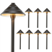 Gardenreet Brass Low Voltage Pathway Lights 12V Outdoor LED Landscape Path Lights(Umbrella) for Walkway Driveway Garden Yard Without G4 Bulb(8 Pack)