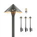 Gardenreet Brass Low Voltage Pathway Lights 12V Outdoor LED Landscape Path Lights(Hat) for Walkway Driveway Garden Yard with 3W 2700K Warm White LED G4 Bulb(4 Pack)