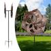 Brown Garden Wind Spinner - 360 Degree Rotation Outdoor Metal Windmills 15.8 Inch Retro Wind Spinners for Yard Lawn and Garden