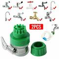 Fule Faucet Universal Connector 2Pcs Universal Tap to Garden Hose Pipe Connector Mixer Kitchen Tap Adaptor Home ABS and Metal Material 2.16 x 1.37 Inch