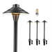 Gardenreet Brass Low Voltage Pathway Lights 12V Outdoor LED Landscape Path Lights(Hat) for Walkway Driveway Garden Yard with 3W 2700K Warm White LED G4 Bulb(4 Pack)