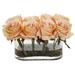 Nearly Natural 5.5 Orange Blooming Roses in Glass Vase Artificial Arrangement