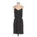 Ann Taylor LOFT Casual Dress V Neck Sleeveless: Black Polka Dots Dresses - Women's Size X-Small
