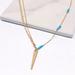 Free People Jewelry | Free People Layered Turquoise Gold Spike Necklace | Color: Blue/Gold | Size: Os