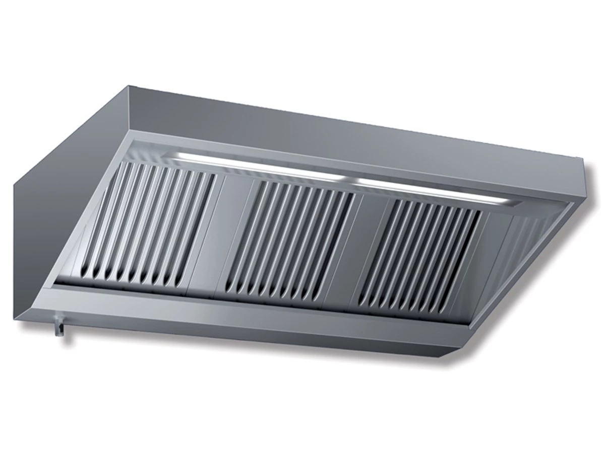 Wandhaube ohne Motor Edelstahl Beleuchtung 3000x900x450mm Filtertyp B Image