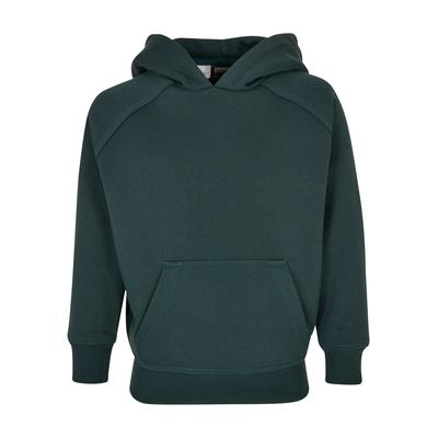 Hoodie URBAN CLASSICS "Urban Classics Herren Boys Blank Hoody", Jungen, Gr. 110/116, grün (bottlegrün), 65% Baumwolle, 35% Polyester, unifarben, Langarm, Sweatshirts Image