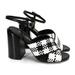 Burberry Shoes | Burberry Castlebar Woven Nova Check Leather Black White Ankle Strap Sandals 35.5 | Color: Black/White | Size: 5.5