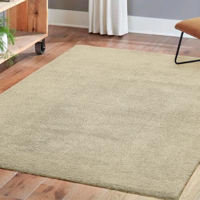 Teppich ANDIAMO "San Paolo", beige (creme), B:130cm H:27mm L:190cm, Polyester, Teppiche, Uni Farben, weiche Qualität, ideal im Wohnzimmer & Schlafzimmer Image