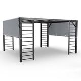 EGEIROS LIFE 12 Ft. W x 10 Ft. D Aluminum Pergola w/ Canopy Aluminum/Metal in Black/Gray | 86.6 H x 146.9 W x 121.3 D in | Wayfair