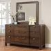 Red Barrel Studio® Lilianne 9 Drawer 66.75" W Combo Dresser w/ Mirror Wood in Brown | 75.5 H x 66.75 W x 19 D in | Wayfair