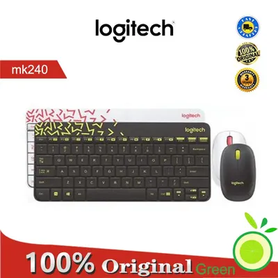 Logitech-MK240 Character Clavier et souris sans fil ChlorCompact Souris profilée pour ordinateur