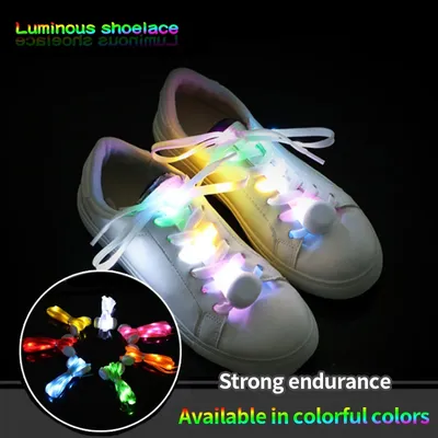 Lacets Lumineux LED pour Enfant Sangle en Nylon Clignotant pour la Course Nocturne avec Cordes de