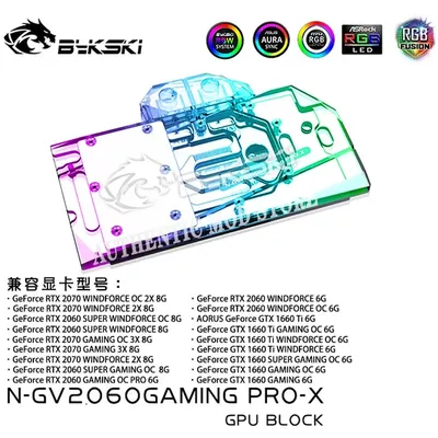 Bykski N-GV2060GamingPRO-X. Refroidisseur de liquide VGA pour cartes vidéo GPU Water nights