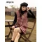 MISHOW-Robe en laine à carreaux vintage pour femmes col en V fibres vêtements féminins éducatifs