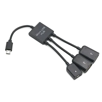 Câble adaptateur 3 en 1 Micro USB OTG mâle vers femelle airies USB pour Smartphone ordinateur