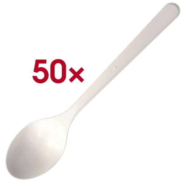 Papstar 50er-Pack Mehrweg-Löffel 18,5 cm weiß weiß Image