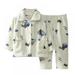 BULLPIANO Kids Boys Girls Flannel Pajama Set Kids Button Down Pajama Flannel Sleepwear Soft Pajama Set