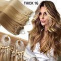 Benehair Russian Remy 100% Human Hair Extensions Nano Beads Micro Ring Hair Tip 100% Real Remy Hair Extension Micro Link Bonds 1g/Strand 100g Blonde Soft/Natural