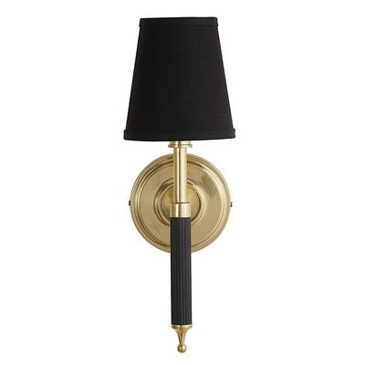 Maddox 1-Light Ribbed Arm Sconce with Shade - Tall Black Shade - Ballard Designs