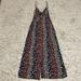 American Eagle Outfitters Dresses | American Eagle Black Floral Patchwork Tie Front Buttoned Midi Dress Womens Sz S | Color: Black/Pink | Size: S