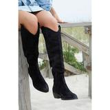 Free People Shoes | Free People Rue Slouch Western Boots Black Suede Womens Size 36 | Color: Black | Size: 36