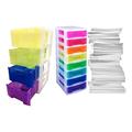 Plastic Rainbow Coloured Modular Storage Tower Units Home Office Schools Drawer (8x7 Litre)